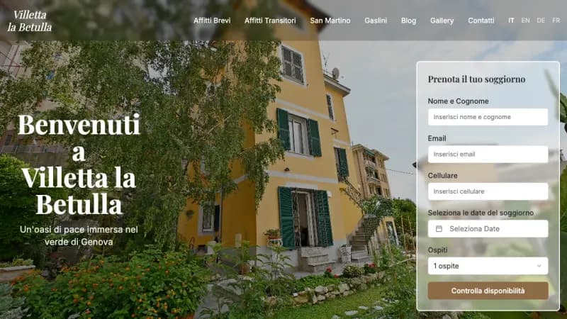 Homepage di Villetta La Betulla